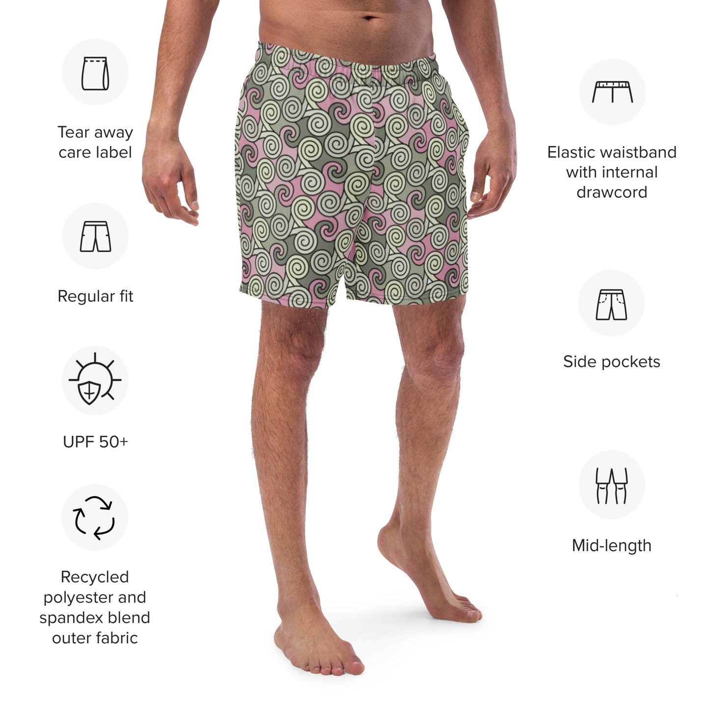 Swim trunks, Pyörteillä, Recycled polyester